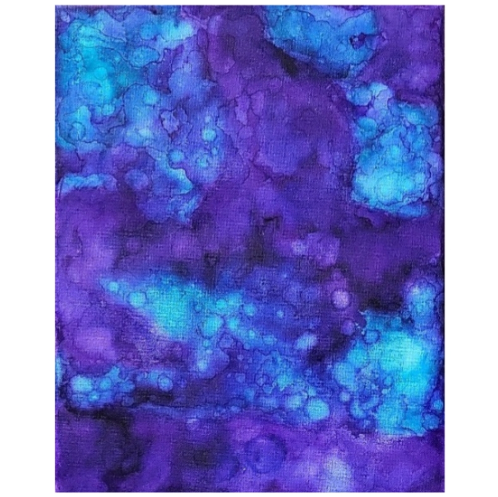 Hand Crafted Purple and Turquoise Abstract Design 11x14 Inches Canvas Painting